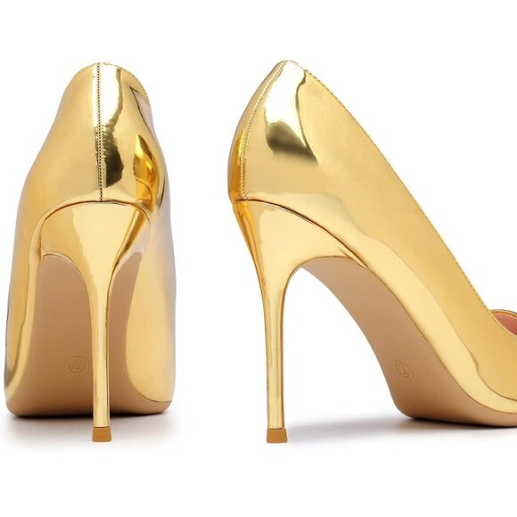 Gold Mirror Stiletto Pumps – Size 9 | Worn Once – Like New - Picture 4 of 12